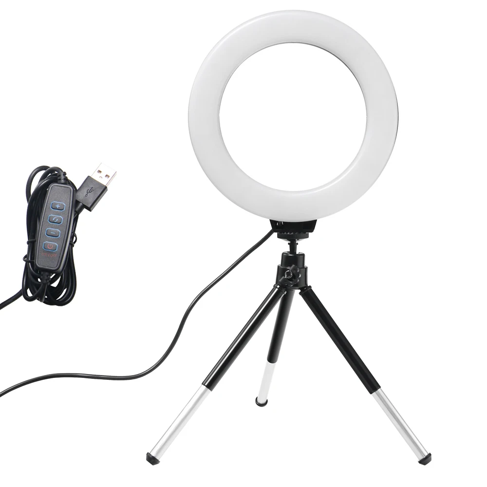 Photography Lighting Youtube - 6-calowa Mini Lampa Pierścieniowa LED do
