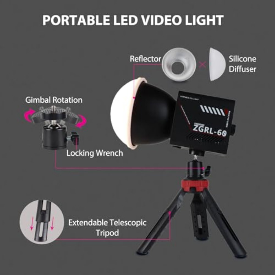 Przenośna lampa wideo LED COB  – Photography Lighting Video recenzja i cena